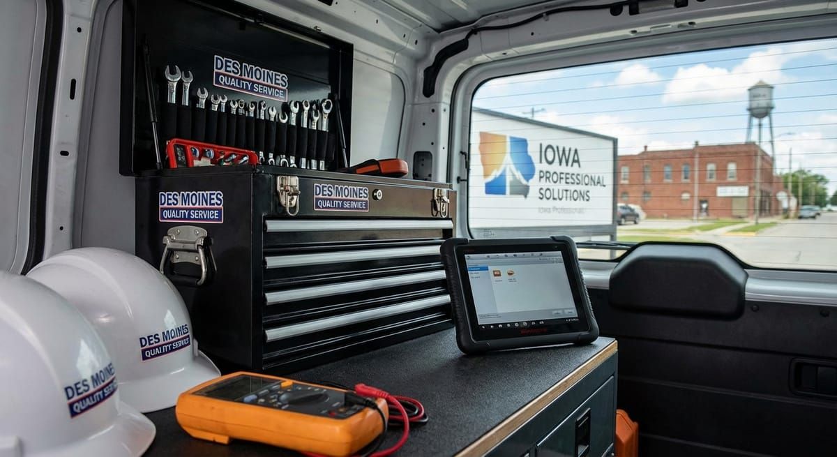 Professional equipment tools used by Des Moines Home Siding